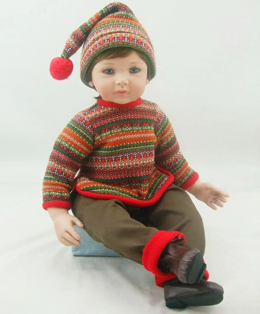 

24"Fashion Couple Silicone Reborn Bebe Dolls Interactive Baby Toys Toddler babies boy Doll Toys for Children Play fun