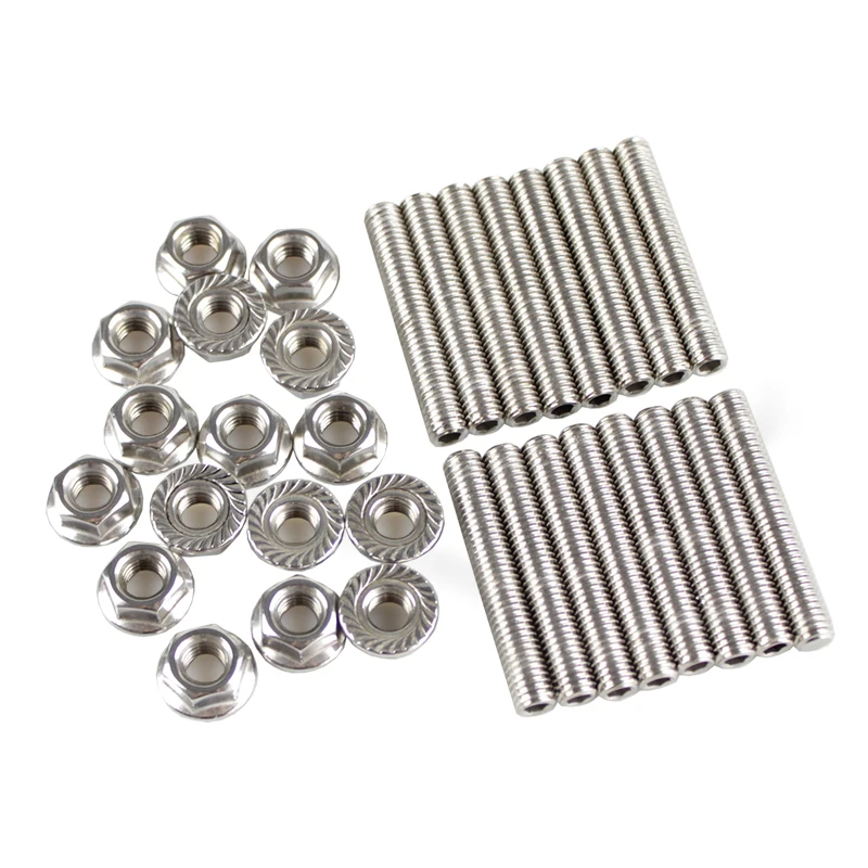 Exhaust Manifold Stud Kit Tanbupu 16 Pcs M8*1.25 Studs Kit Stainless Steel Exhaust Studs And Nuts Kit For Ford 4.6L 5.4L F150 F250 8mm Studs