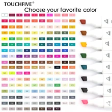 1 шт. TouchFive опционально 168 цветов эскизные маркеры двойная головка профессиональные художественные маркеры для Манга маркеры офисные школьные принадлежности