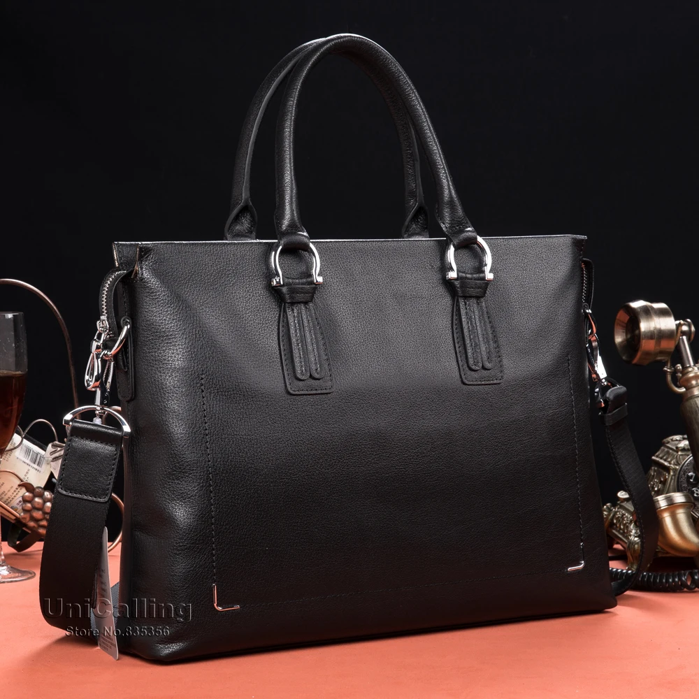 Unicalling мужская кожаная сумочка Мода премиум качества натуральная кожа бизнес портфель Crossbody кожаная сумка для Ноутбука Мужской