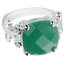 

Flawless 12*12mm Semi-precious Stone Silver Ring Size6-9 Q1731R35