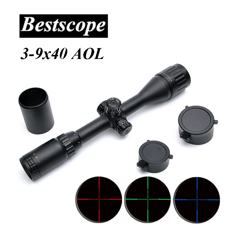 

Bestsight Optical Sight 3-9X40 AOE Riflescope Red Green Blue lllumination with Sun Shade Hunting Rifle Scope Airsoft Gun