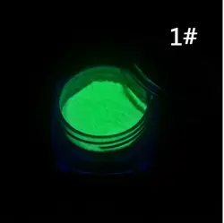 1 коробка для ногтей Блеск для ногтей порошок 10 цветов пыль светящийся пигмент Флуоресцентный порошок лак для ногтей блестки Светящиеся в