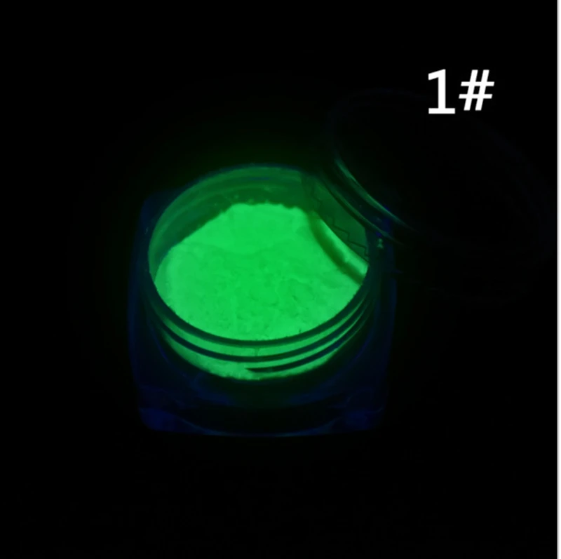 

1 Box Nail Art Nail Glitter Powder 10 Colors Dust Luminous Pigment Fluorescent Powder Nail Glitters Glow in the Dark