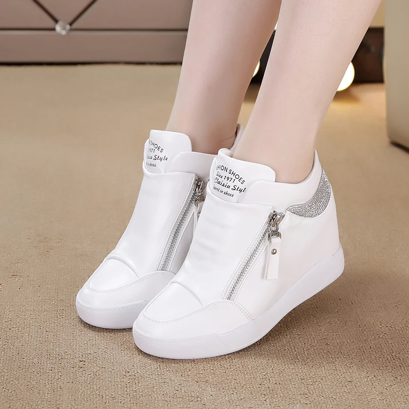 LHCGY/ботинки Обувь на танкетке Женская обувь платформе со стразами Zapatillas Mujer