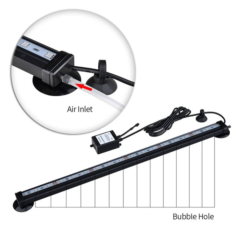 Подводный погружной светильник для аквариума, изменяющий цвет, светодиодный светильник для аквариума с воздушными пузырями, лампа для аквариума с кислородом для аквариума