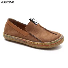 AGUTZM/ г. Женские лоферы размера плюс 42, 43 женские туфли-оксфорды с круглым носком, повседневная обувь на мягкой плоской подошве, широкая обувь без шнуровки