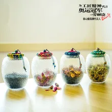 Стеклянные Чайники прозрачные чайные горшочки с крышкой Pu'er чайный контейнер для хранения разных зерен резервуар для хранения