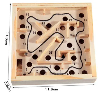 

New 12*2.5cm Mini Wooden Labyrinth Board Games Ball In Maze Puzzle Handcrafted Toys For Children