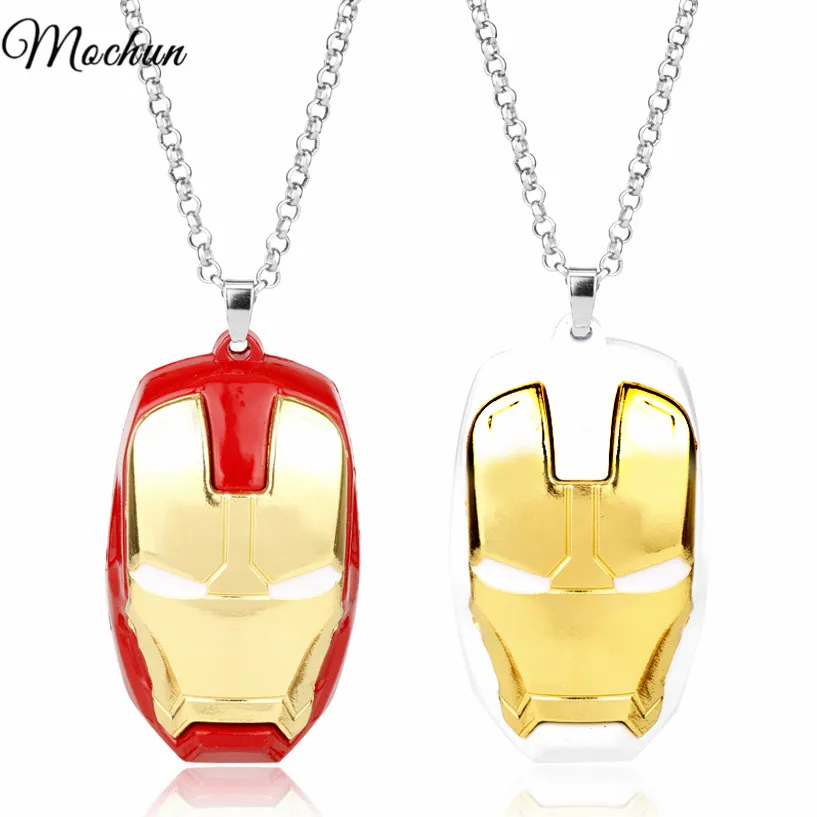 MQCHUN 2017 New The Avengers Iron Man Head Pendant Necklace Ironman