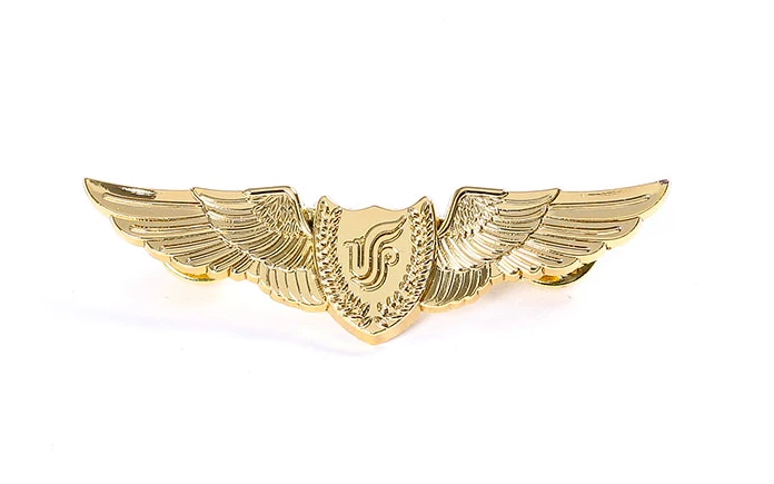 Золотистый значок пилота в форме крыла летающая медаль для экипажа подарок