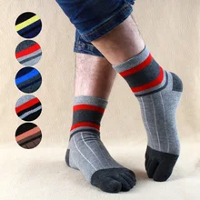 3 пары человека пять пальцев носки хлопок Мода отдельные 5 пальцев Для мужчин; носки до лодыжки разноцветные Сандалии носки