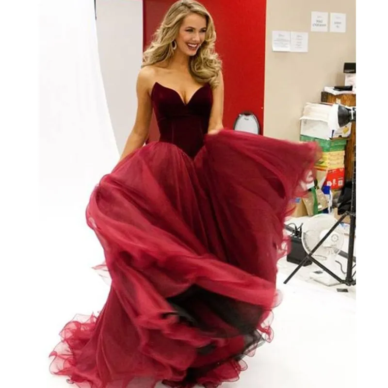 Red Prom Dresses Corset Back