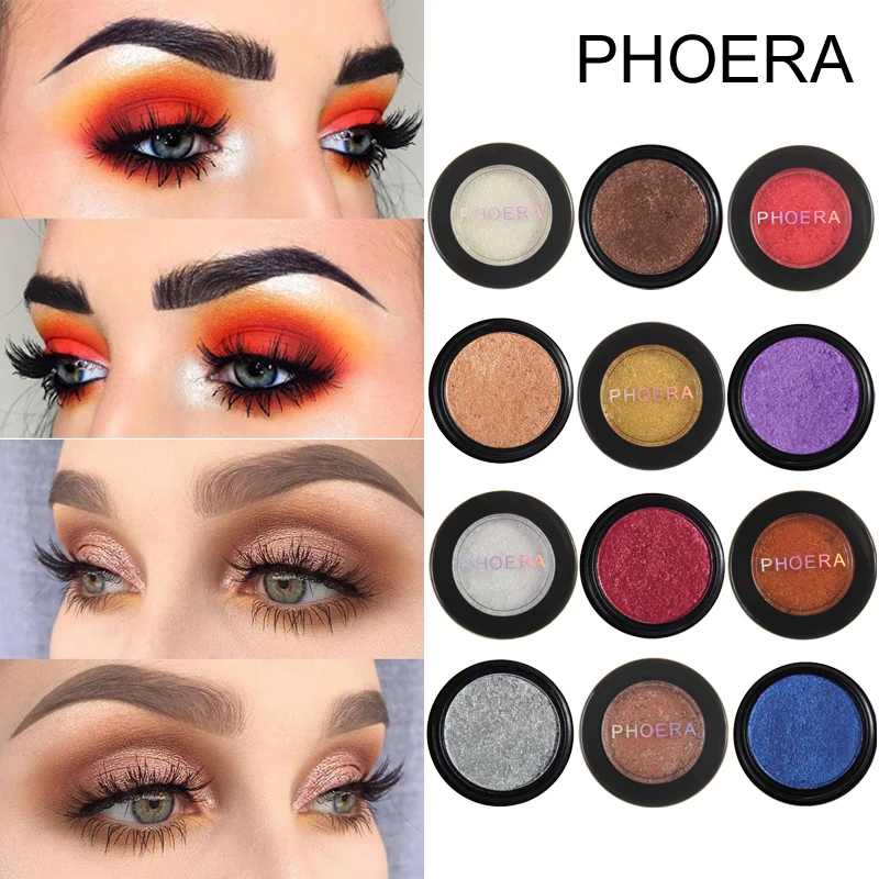 

2019 Brand New PHOERA Glitter Eyeshadow Makeup Shimmering Eye Shadow Natural Eyeshadow Palette Eyes Makeup Cosmetics TSLM1