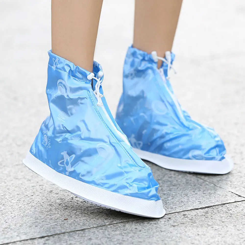 Синий детский дождевик для обуви для девочек, защита для обуви, многоразовые аксессуары для обуви, водонепроницаемые детские чехлы для мальчиков и девочек