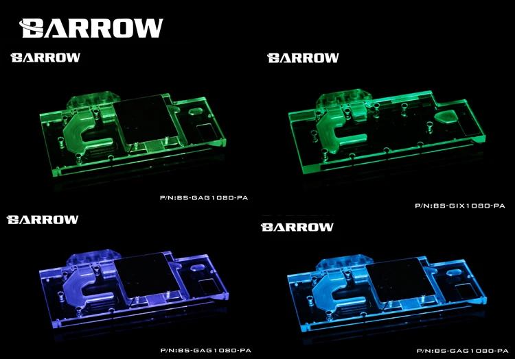 Блок графической карты BARROW для GALAXY GTX1080/1070Ti/1070/1060 GAMER с полным покрытием медный GPU