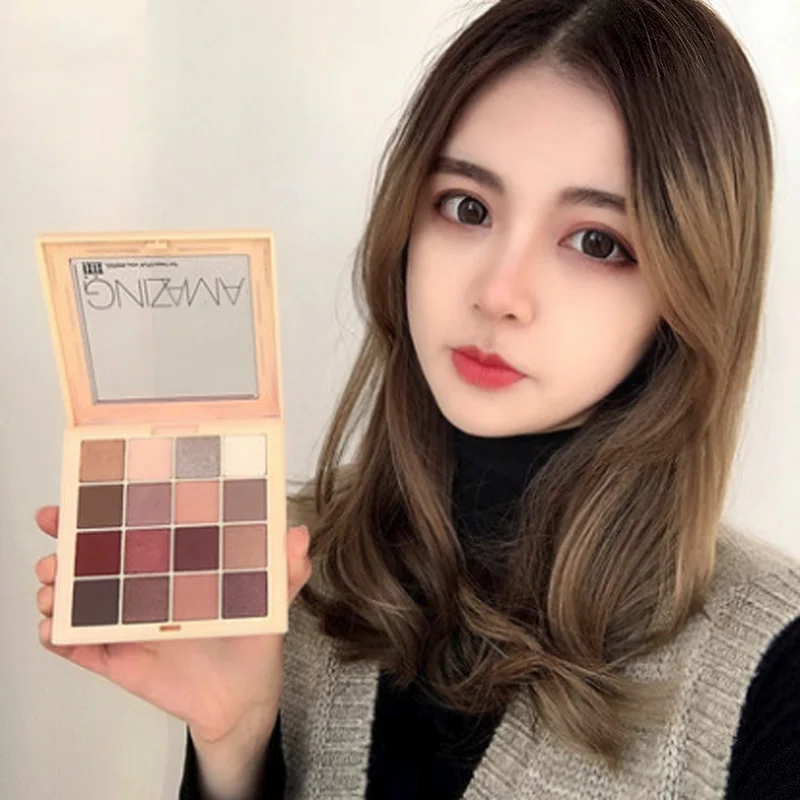 

xixi brand Tender feelings 16 color eye shadow maple leaf rose red wine red pearl matte eye shadow plate.