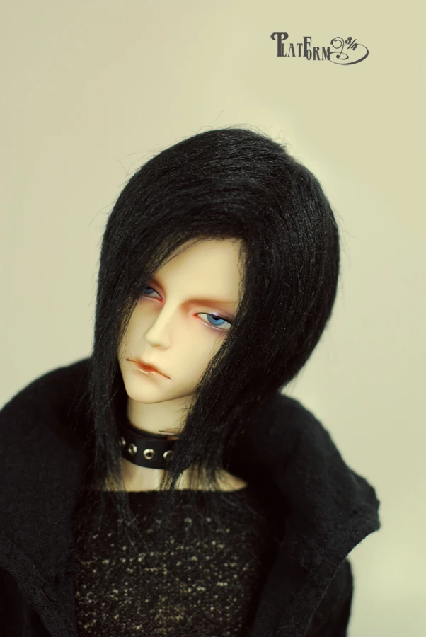 

pure black fur wig for1/3 1/4 1/6 BJD SD doll bjd Wigs short wig for DIY dollfie doll accessories