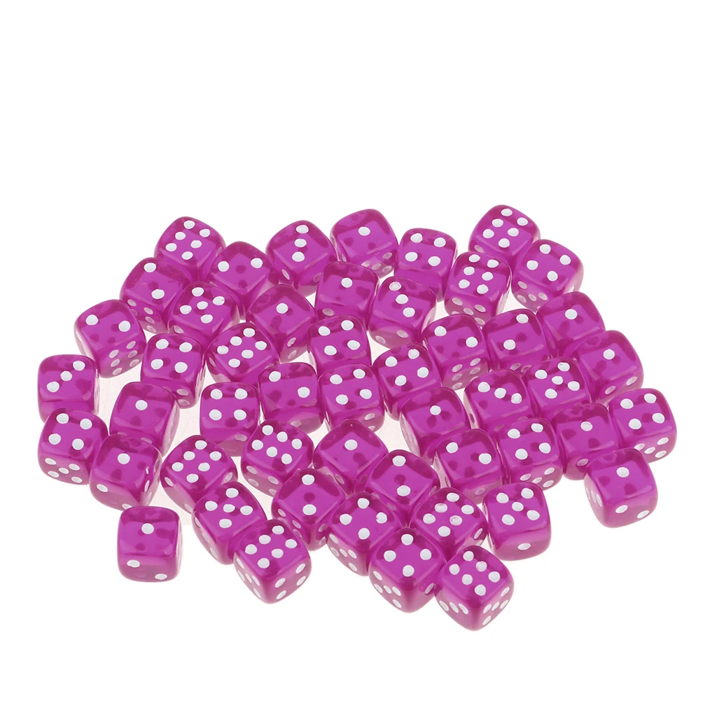 Perfeclan 50pack of Six Sided Dices D6 Dice for Dungeons & Dragons D&D RPG Board Games D6 Dice Set 12mm