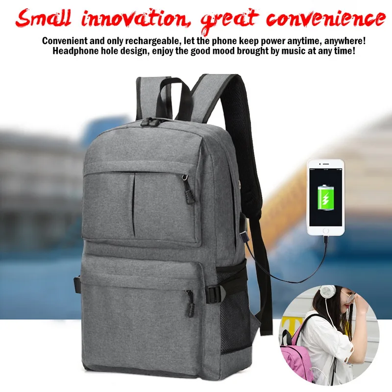 

Laamei Boys Girls Backpack Schoolbag Canvas Large Black Men School Bags USB Laptop Back Pack Male Women Book Bag