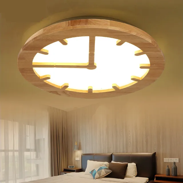Creative Engraving Led Wooden Clock Bedroom Ceiling Light An Creative Engraving Led Wooden Clock Bedroom Ceiling Light An Original Gear Modern Simple Living