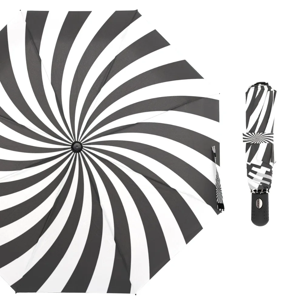 

Susino Rotate Windproof Umbrellas Fully-automatic Open Metal Pongee Compact Three-folding Umbrella