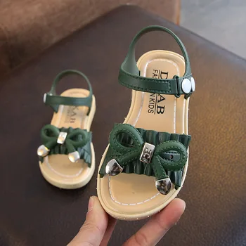 

2019 Summer Kids Sandals For Girls Princess Shoes Children Beach Little Girls Open Toe Flat Pearl Casual Sandals Fashion Party