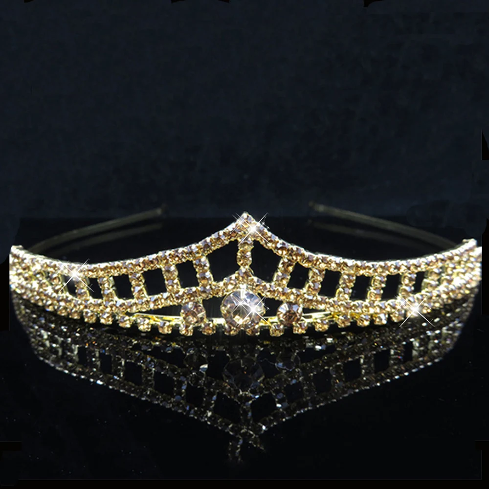 Ainamaisi Новая мода Золотая Корона свадебная тиара гребень украшение для волос с кристаллами диадемы и короны для девочек свадебные аксессуары для волос