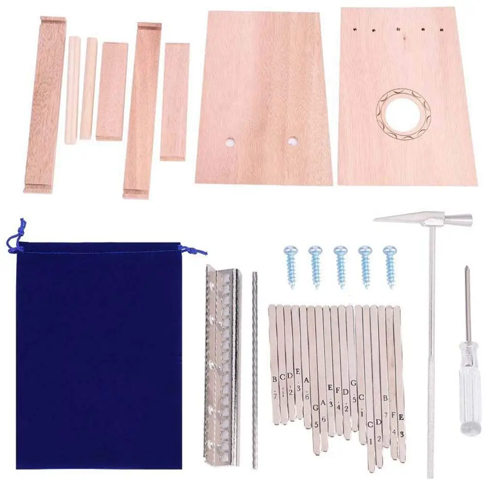 Набор Kalimba DIY 17 тон Mbira маленький палец для фортепиано перкуссия детей