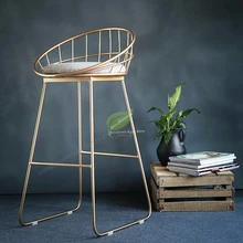 Современный барный стул, железный Золотой барный стул, кресло для бара, мебель для салона красоты, мебель для салона, кресло для макияжа, Скандинавское железо, искусство, золото, современный