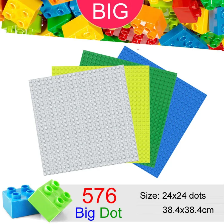 

576 Big Dots 24x24 Big Baseplate Compatible With Duplo DIY Base Plate MOC Building Block Loose Brick 38.4*38.4cm