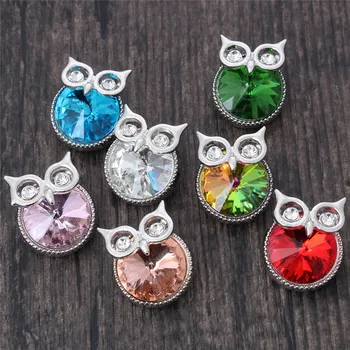 

6pcs/lot New Arrival Metal Snap Jewelry Owl Snap Button Fit 18mm Snap Bracelets Bangles For Women DIY Ginger Charms ZA1205