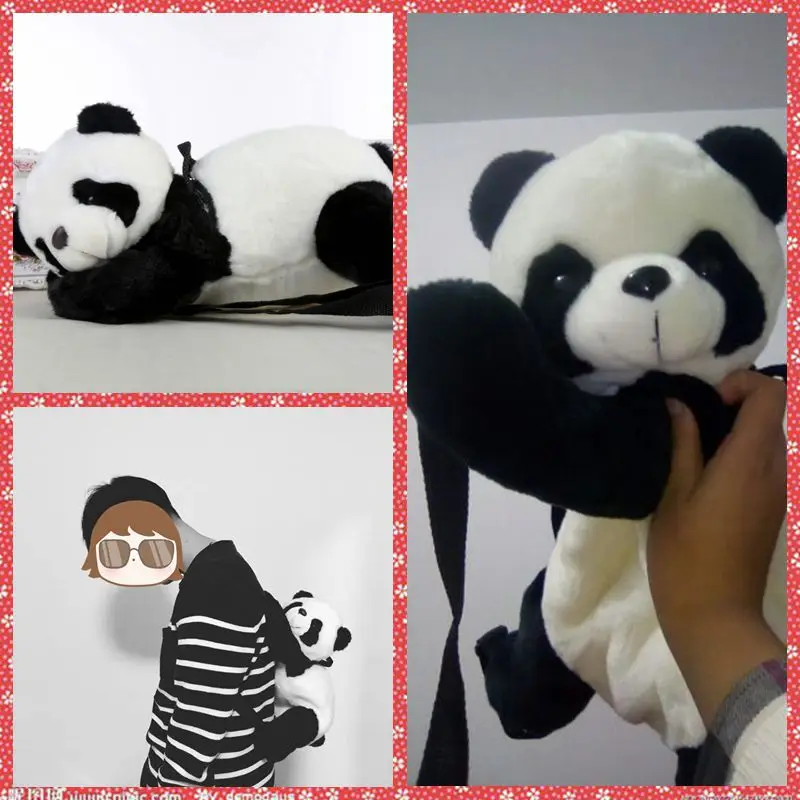 Free shipping Big Panda Plush backpacks Stuffed animal toy bear kids school adult bag Great