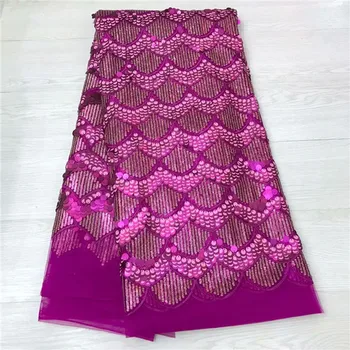 

French Net Lace Fabric 2018 Latest African Lace Fabric With sequins Fabric High quality Nigerian Lace