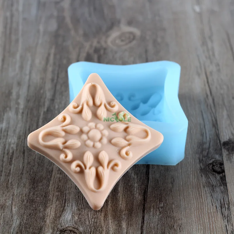 R0255 Nicole Flexible Easy Unmold Flower Silicone Soap Molds,Jelly