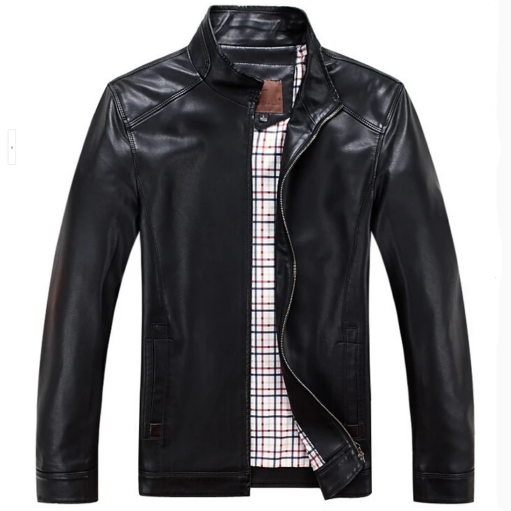 

2015 Spring Slim Leather Jacket Men Stand Collar Sheepskin Jacket Short Design Male Leather Jacket Brand Genuine Leather Jacket