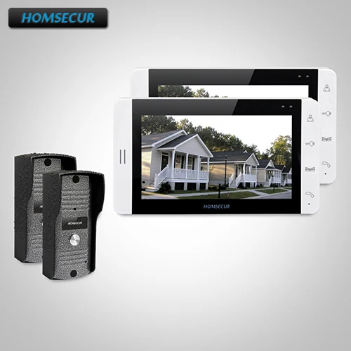 

HOMSECUR 7" Wired Hands-free Video&Audio Home Intercom+Metal Case Camera 2C2M TC031 Camera + TM703-W Monitor (White)