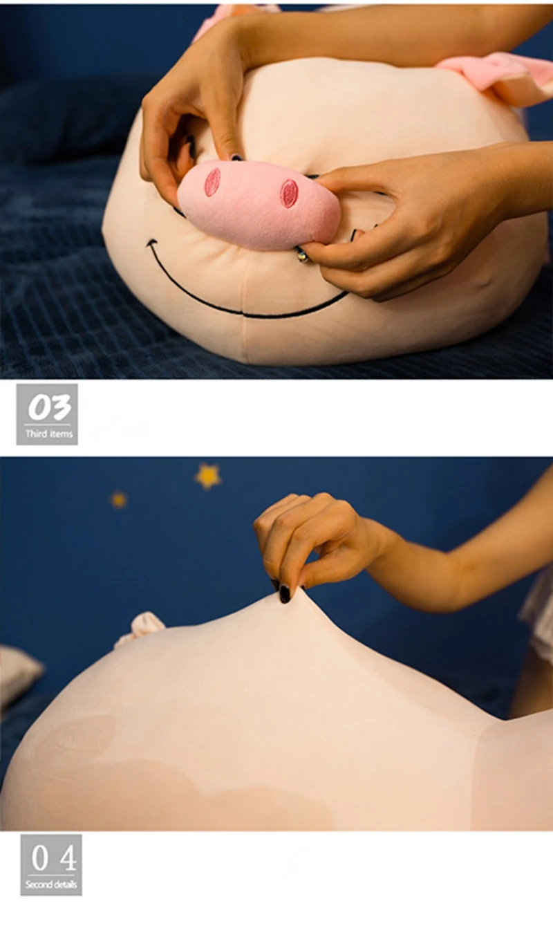 Dorimytrader kawaii soft pig plush doll big sleeping piggy toy pillow creative decoration 28inch 70cm DY50550 (3)