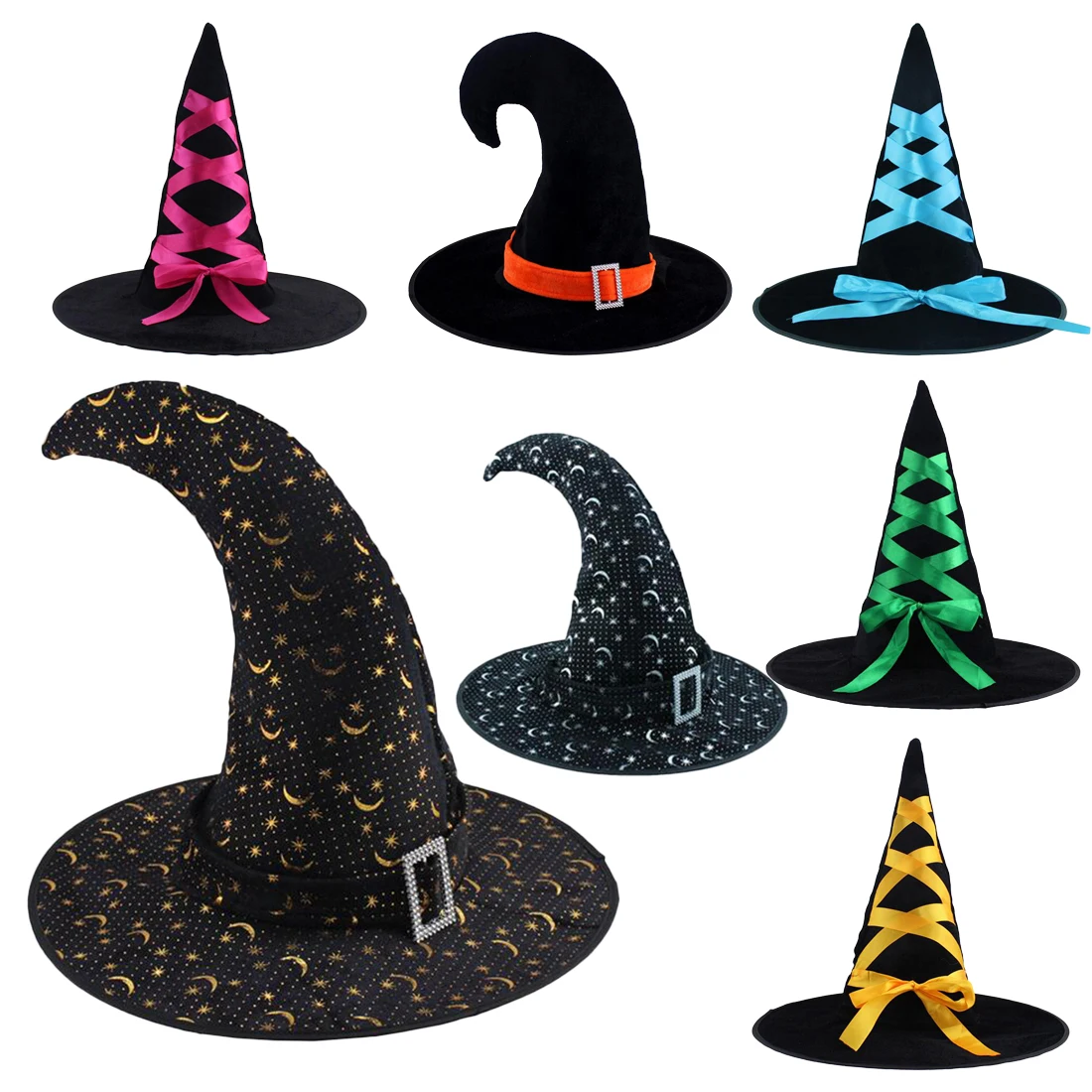 Вечерние украшения, 1 шт., для взрослых женщин, крутая черная шляпа ведьмы для Хэллоуина, аксессуары для костюма, черные вечерние шляпы на Хэллоуин, реквизит