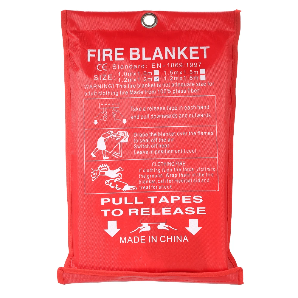 1,5 м x 1,5 м противопожарное одеяло из стекловолокна противопожарное средство аварийная противопожарная защита Защитная крышка в случае пожара, при пожаре одеяло