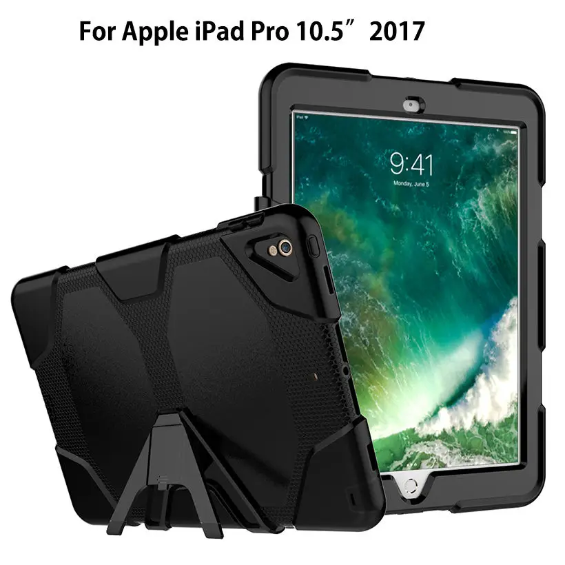 Armor Kickstand Case For new iPad Pro 10.5&quot 2017 A1701 Cover Funda Tablet Safe kids Shockproof Heavy Duty Hang Stand Shell | Компьютеры