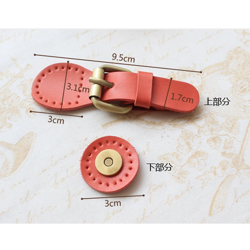 6 шт./лот, пряжки из натуральной кожи для сумки, аксессуары для замены сумки ручной работы, разные цвета