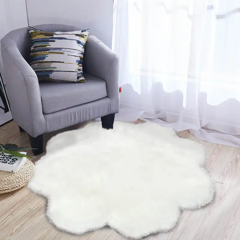 Detail Feedback Questions About Soft Faux Fur Wool Living Room Sofa Soft Faux Fur Wool Living Room Sofa White Carpet Plush Carpets For Bedroom Sheepskin Round Fluffy