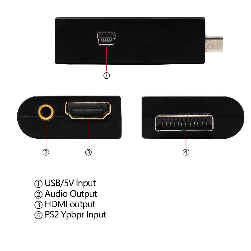 PS2 к HDMI аудио видео конвертер адаптер Поддержка 480i 576i 480P для HDTV с 3,5 мм аудио выход Поддержка s все PS2 режимы отображения