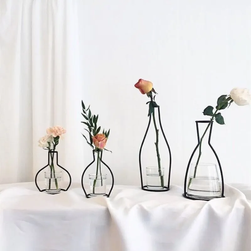 Faroot стиль ретро железная линия ваза для цветов из цельного металла Современная Скандинавская Декоративная Ваза Стиль s