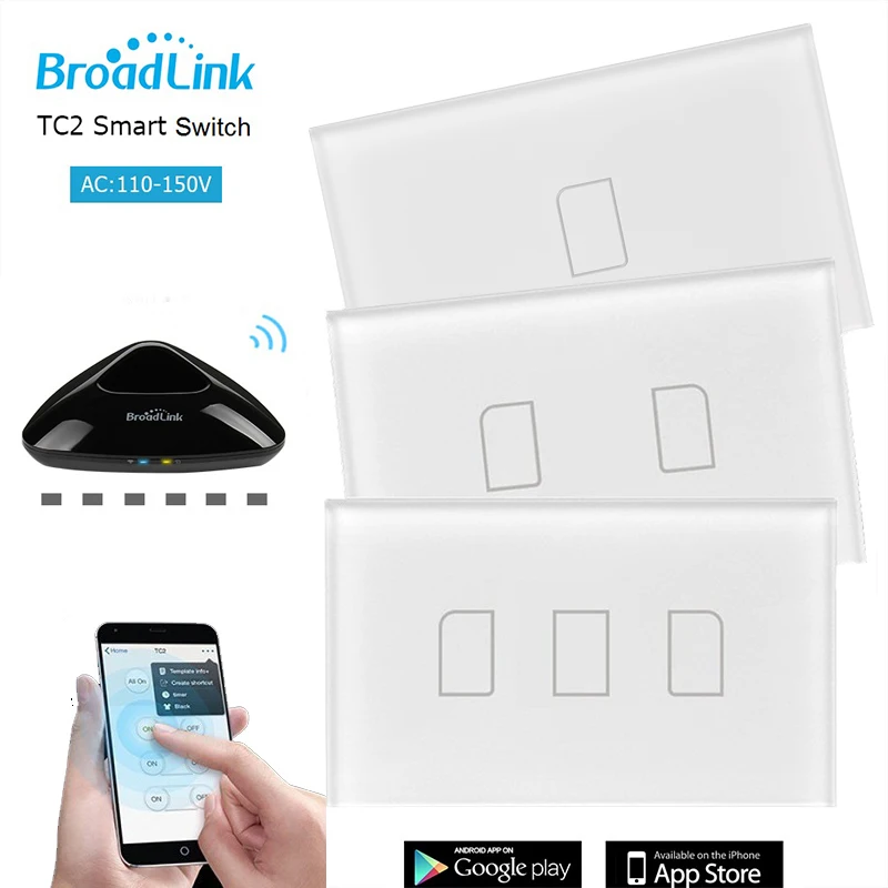 

Remote Wireless Light Controller Smart Home WiFi 1/2/3 Gangs for Broadlink TC2 Wifi Sensor Home Automation Alexa Smart Switch