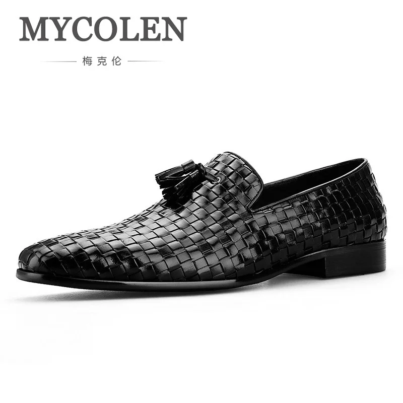 

MYCOLEN New Arrivals Men's Flats Shoes Handmade Tassel Slip On Shoes For Brand Men Dress Shoes Sapato Social Masculino Adulto