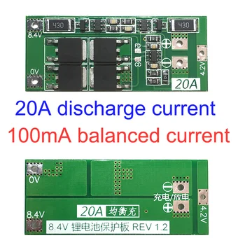 

10PCS/lot 2S 7.4V 8.4V 18650 Lithium Battery Balanced Protection Board 20A Current