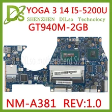 Kefu NM-A381 материнская плата для ноутбука lenovo YOGA3 14 материнская плата BTUU1 NM-A381 REV: 1,0 I5-5200U GT940 2 Гб оригинальная материнская плата