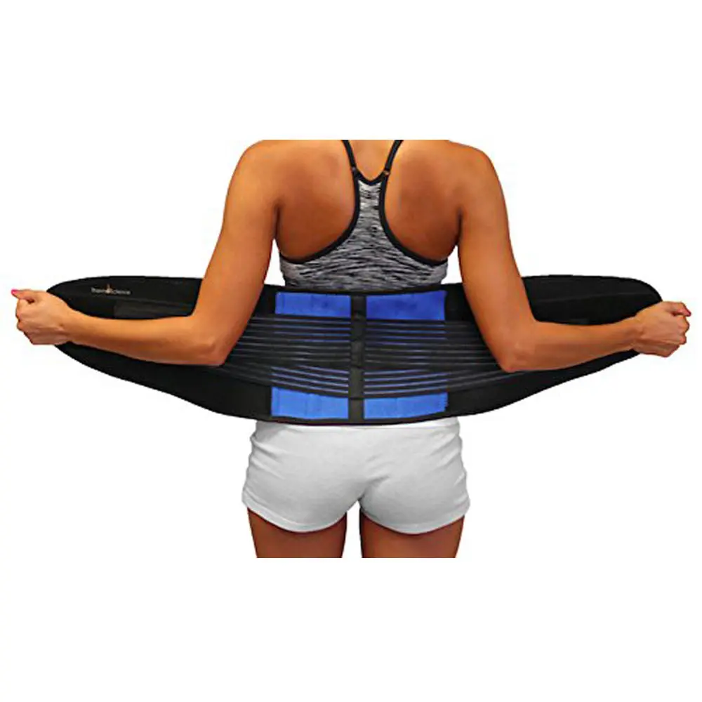 Brand New Deluxe Neoprene Double Pull Lumbar Lower Back Support Brace Exercise Belt Free